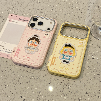 日韩可爱秋冬刺绣哭娃适用于苹果16手机壳iphone17保护套14高级感13新款15promax女15pro超好看max手机套爆款
