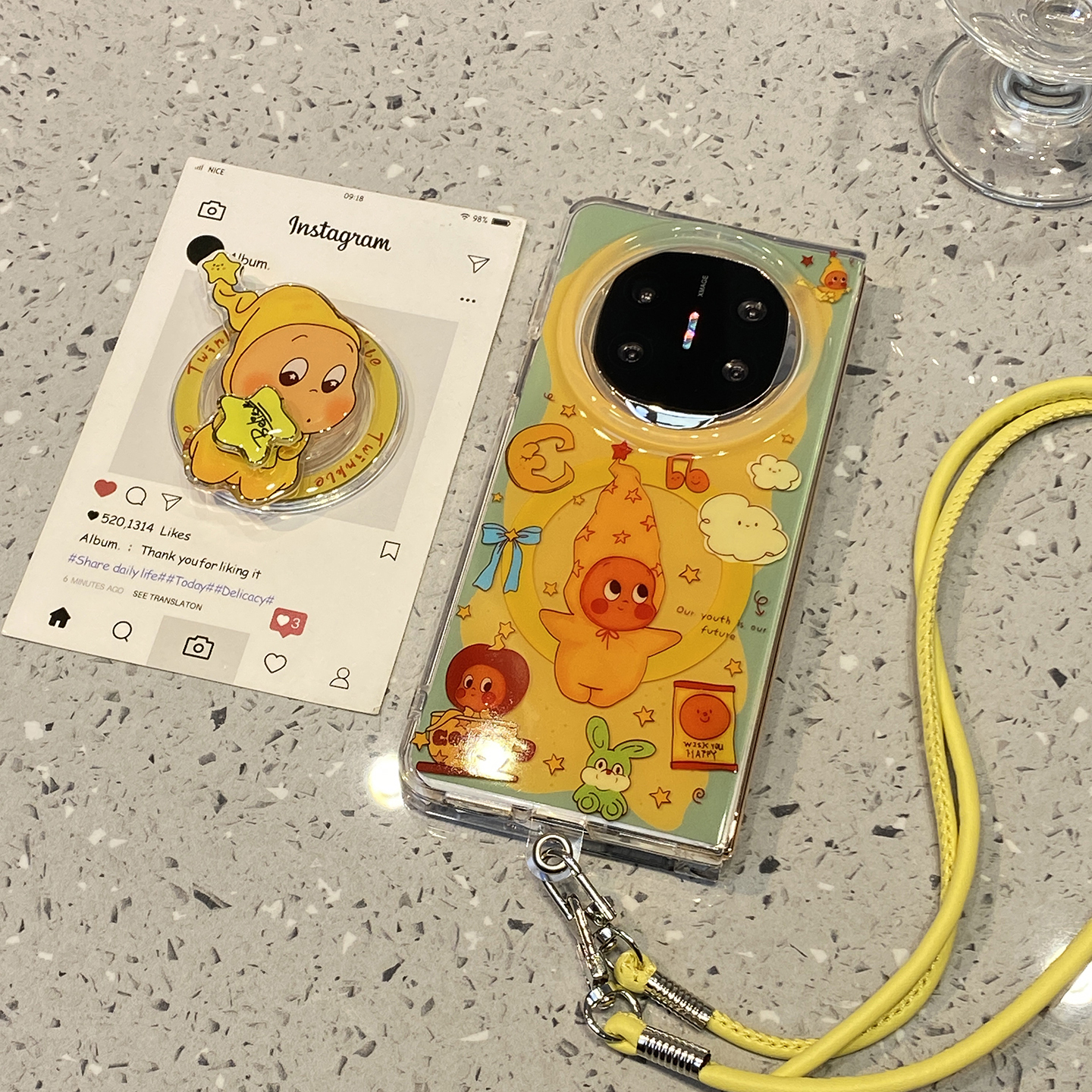 可爱星星人适用于华为x6手机壳matex5外壳matex6新款典藏版matex3外屏壳x5超薄x3折叠屏mate挂绳高级感小众女