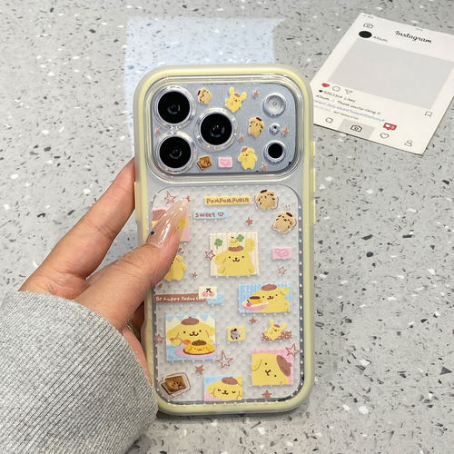 古早ins波点布丁狗插画适用于苹果17promax手机壳iphone16保护套防摔新款15pro少女心max手机套高级感小众款