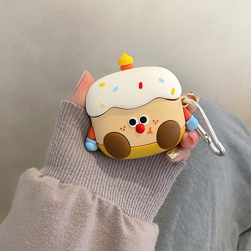 可爱卡通蛋糕挂坠适用AirPodspro保护套苹果无线蓝牙耳机保护壳airpods1/2/3/4代日韩小众透明pro2女个性硅胶,3C数码配件,耳机保护套,淘宝优惠券,粉丝福利购,淘宝优惠卷