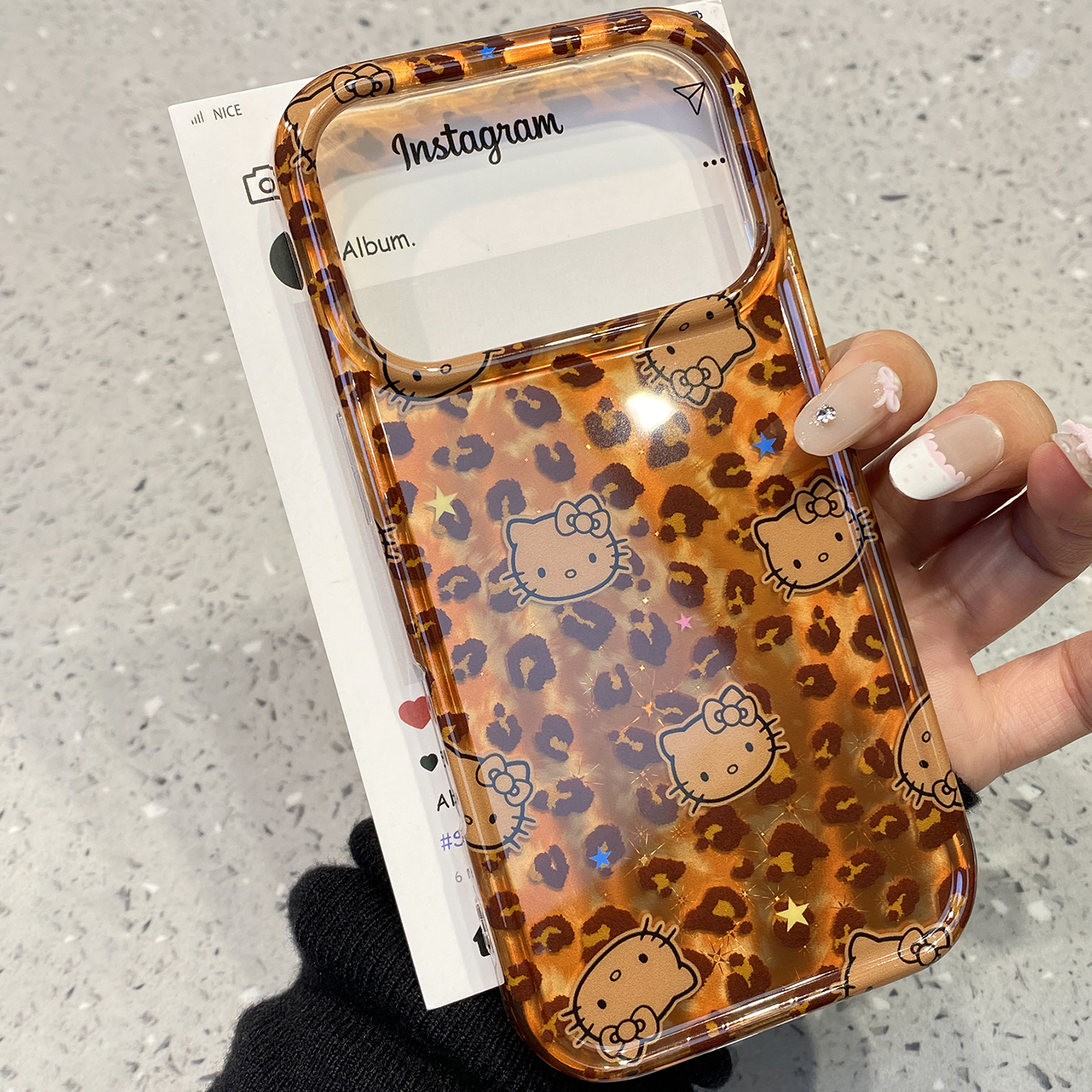 美拉德棕色豹纹kt猫适用于苹果17pro手机壳iphone16保护套14复古13新款15promax高级感max手机套2025网红爆款