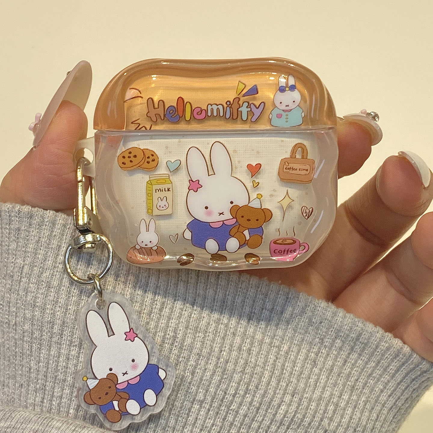 【每日新品】可爱ins小熊米菲兔适用airpodspro2保护套4代airpods3耳机套二代苹果airpodspro3无线蓝牙耳机壳