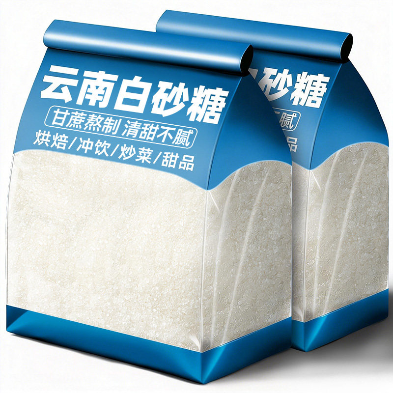 云南白砂糖食用白糖甜品烘焙家用调味料甘蔗细砂糖糖霜白糖粉10斤
