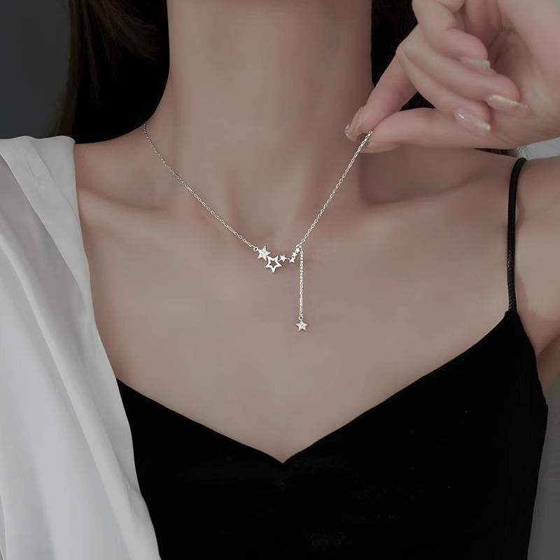 S999纯银锁骨项链2025年新款轻奢小众高级感七夕情人节礼物送女友