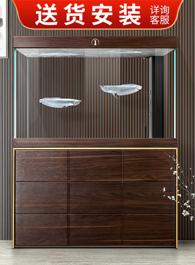 睿美1号鱼缸系列叠玉客厅家用隔断办公室大型底滤生态水族箱