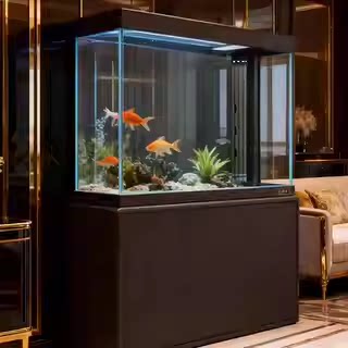 素年超白玻璃鱼缸客厅家用落地式生态水族箱中大型金鱼缸带底柜