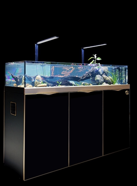 睿美鱼缸七秒系列7S幽兰溪流缸客厅家用生态超白玻璃底滤水族箱