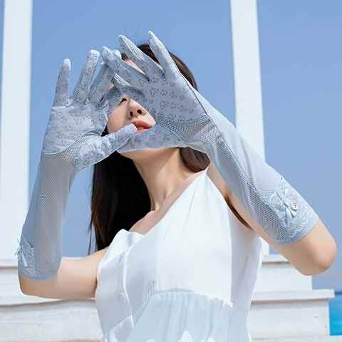 防晒袖女夏冰丝个性冰袖五指袖套上班网红酷辣妹防紫外线时尚全指