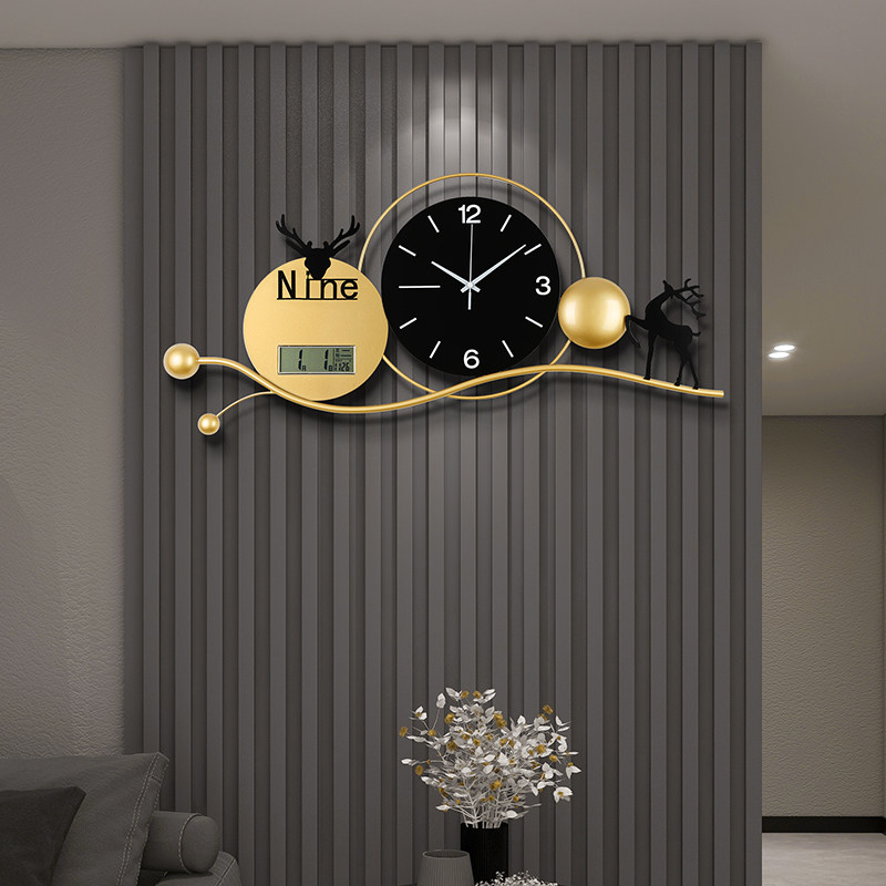 横款背景墙免打孔创意艺术挂表