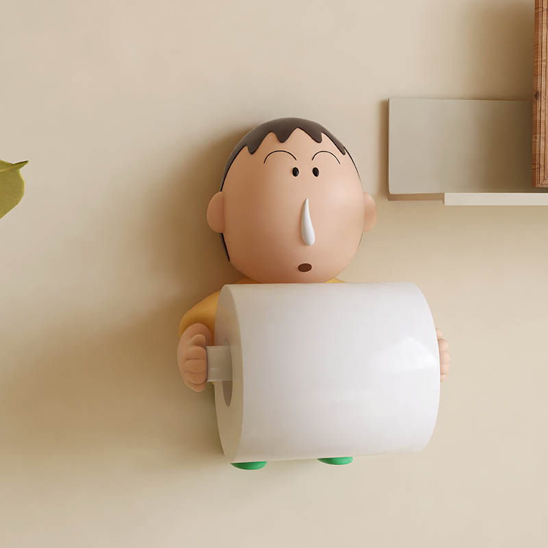 2025新款高档客厅厕所壁挂式纸巾盒抽纸盒卷纸架卡通阿呆装饰摆件