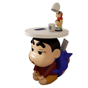 奶油风创意蜡笔小新客厅沙发边几柜角几可移动床头柜家用落地摆件