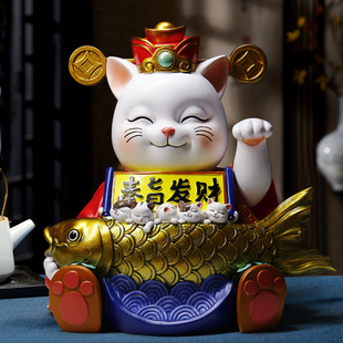 招财猫摆件开业礼品实用大气前台家用家居客厅贺礼物新店高档开店