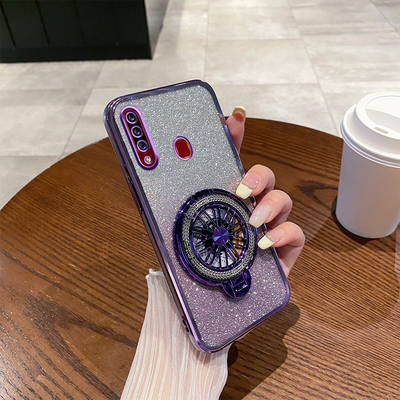 三星GalaxyA20S手机壳新款陀螺支架旋转解压创意渐变闪粉透明保护套Samsun车载磁吸高级感个性超薄防摔适用于