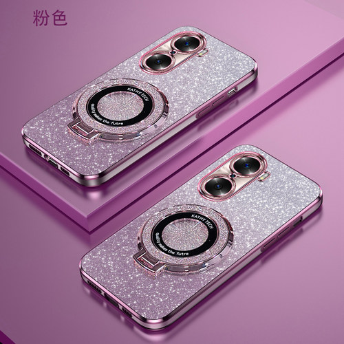 荣耀60渐变闪粉手机壳高端时尚HONOR60Pro新款创意高级感荣耀60se全包可爱女磁吸支架超薄软壳防摔保护适用于
