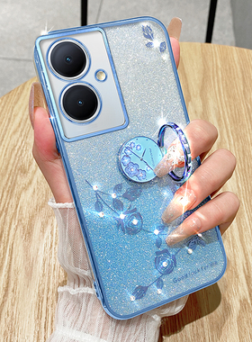 oppoReno11F手机壳时尚新款高级感保护套Reno11f轻奢风个性11pro全包防摔渐变闪粉水钻玫瑰花女神软壳适用于