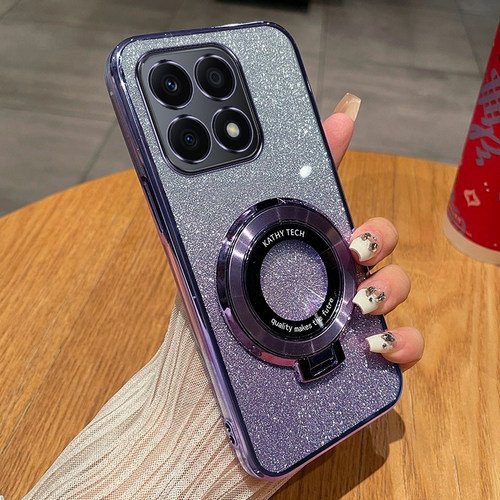 荣耀X8A手机壳高级感时尚渐变闪粉软壳HONORX8B新款创意磁吸支架全包简约超薄防摔奢华X8可爱个性保护适用于