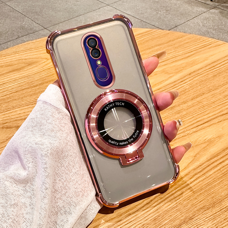 oppoA9手机壳新款气囊防摔A9X高级感透明保护套oppoA9X车载磁吸支架A9简约时尚电镀个性创意镜头全包男适用于