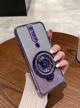 oppoF11pro手机壳新款陀螺支架F11pro旋转解压创意渐变闪粉透明保护套oppo高级感个性磁吸超薄防摔软壳适用于