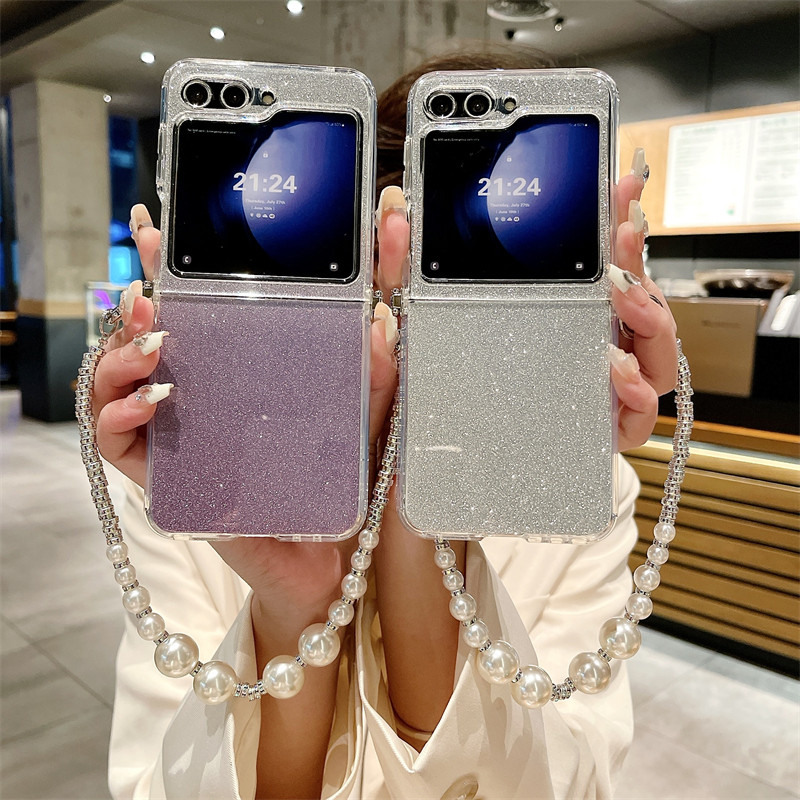 三星zflip5手机壳新款时尚闪粉zflip4折叠屏高级感zflip3保护套个性创意Galaxy珠链挂绳全包防摔透明软适用于,3C数码配件,手机保护套/壳,淘宝优惠券,粉丝福利购,淘宝优惠卷