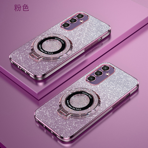 三星s24渐变闪粉手机壳高端时尚GalaxyS24+新款磁吸支架创意超薄软壳SAMSUNGS24Ultra防摔简约电镀保护适用于