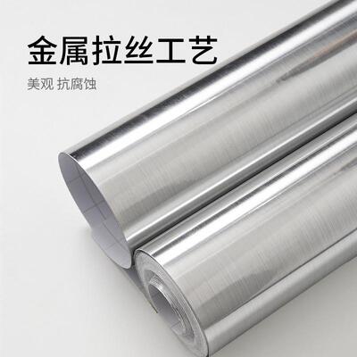 电梯门贴纸装饰镜面贴电梯轿厢内银色金属拉丝自粘镜面贴改色贴膜