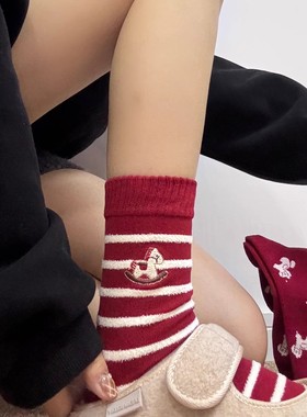 马年限定小马袜袜~好piu亮！节日氛围感浓浓~袜子女本命年红色袜