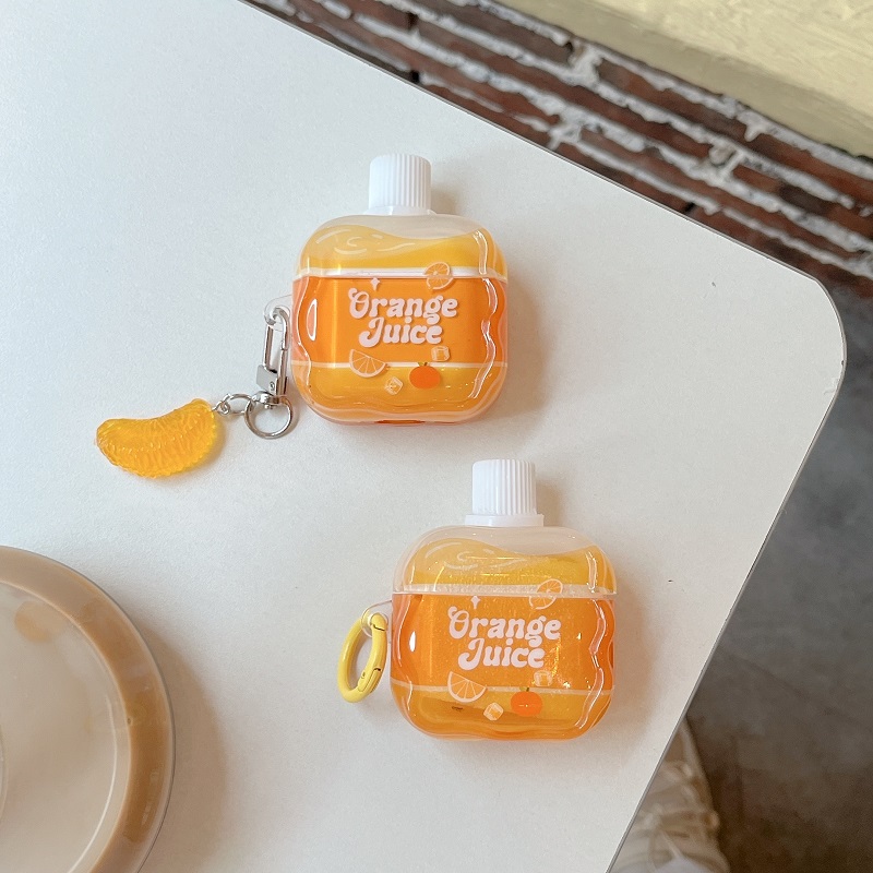 橙汁饮料适用苹果蓝牙耳机套