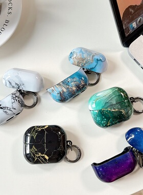 黑白色大理石纹适用三星Galaxy Buds3pro蓝牙无线耳机壳buds3fe 分体保护套新款galaxy充电仓软壳Sumsung盒