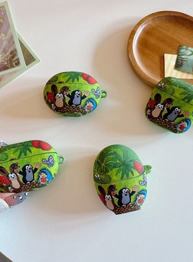 绿色森林草莓鼬鼠适用华为freebuds7i新型号Freeclip蓝牙4e耳机套freebuds4i5i6i耳机壳Pro2+保护套pro3/pro4