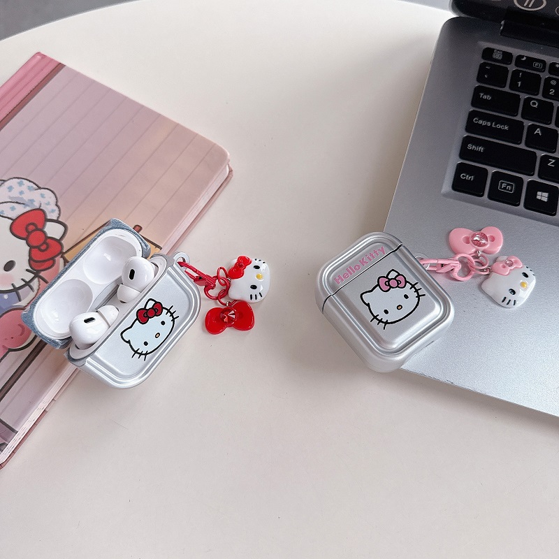凯蒂猫头像适用苹果电镀银耳机套