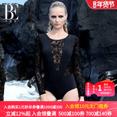 防晒抗氯小胸聚拢温泉度假泳装 BE范德安QUEEN系列连体泳衣女 长袖