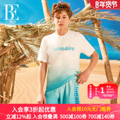 防晒青少年泳装 BE范德安儿童分体泳衣T恤版 型时尚 男童
