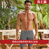 莱卡面料 五分泳裤 高弹贴合防晒抗氯 LOGO印花时尚 BE范德安男士