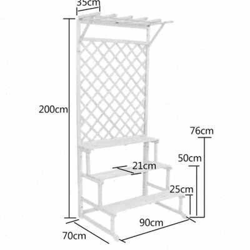 阳台花架落地式多层阶梯实木网格花盆架户外防腐木花架室内置物o