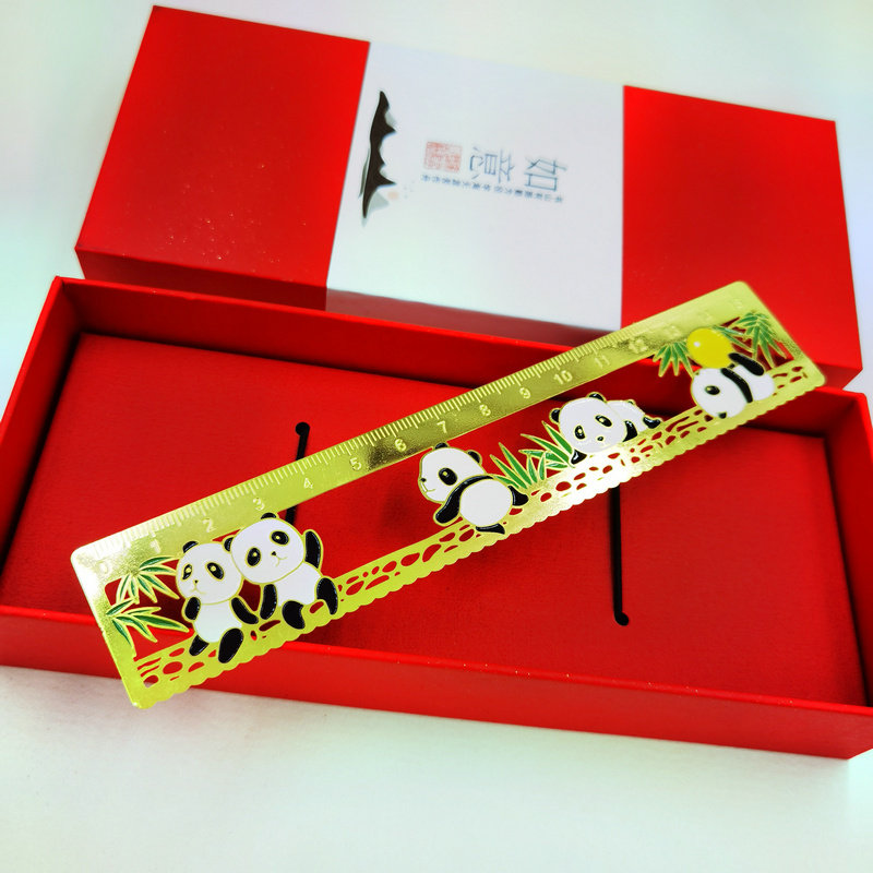 西安熊猫金属书签尺子文创纪念品