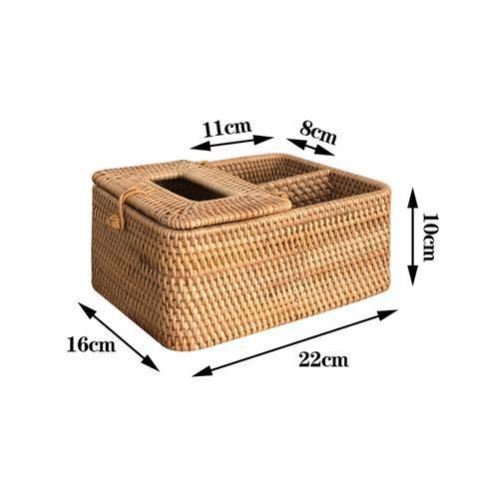 纸巾盒家用抽纸盒藤编客厅茶几多功能收纳盒遥控器收纳卧室创意