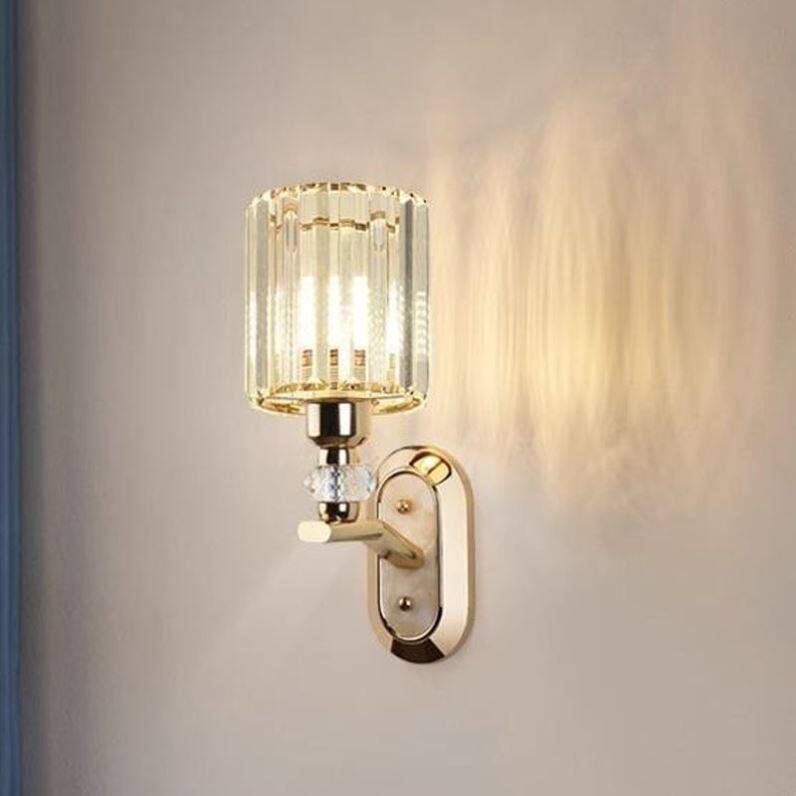 北欧现代水晶壁灯轻奢个性卧室床头灯单头客厅电视背景墙楼梯灯具