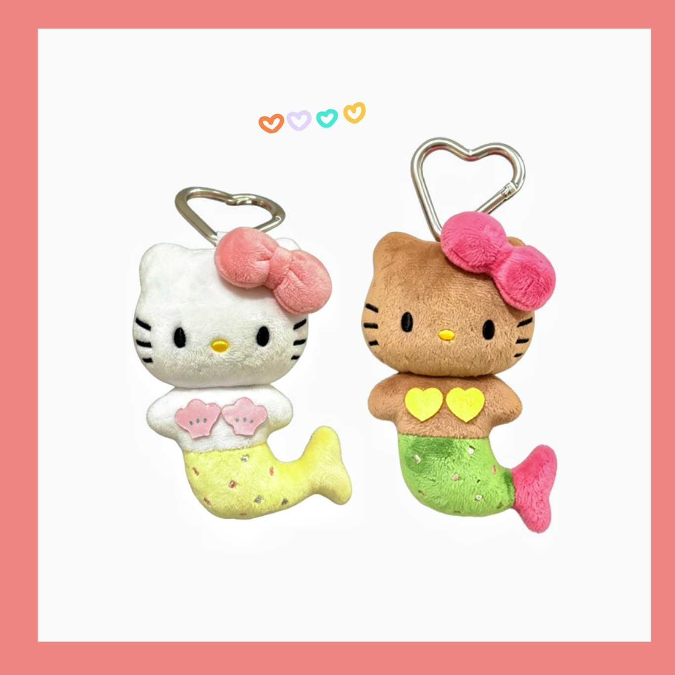 夏日新款KT猫夏威夷黑皮美人鱼Kitty毛绒包包挂件钥匙扣小号挂饰 - 实物图