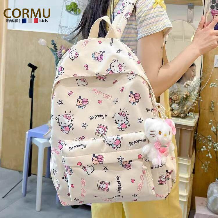 法国CORMU日系小学生书包十大品牌女初中大容量五六年级kitty双肩