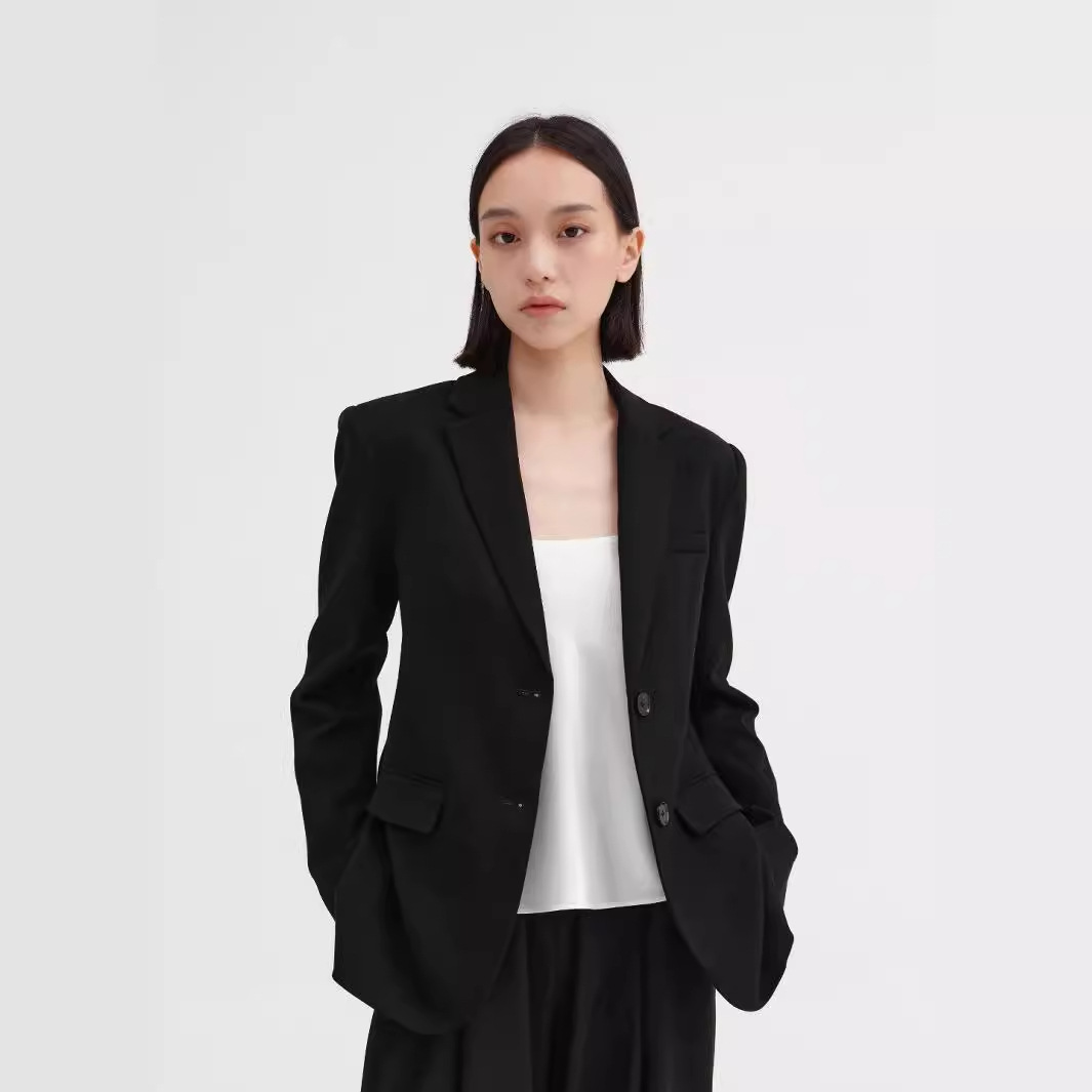 【UpperClass系列】Blazer女式通勤日常黑色西装外套两粒扣经典款