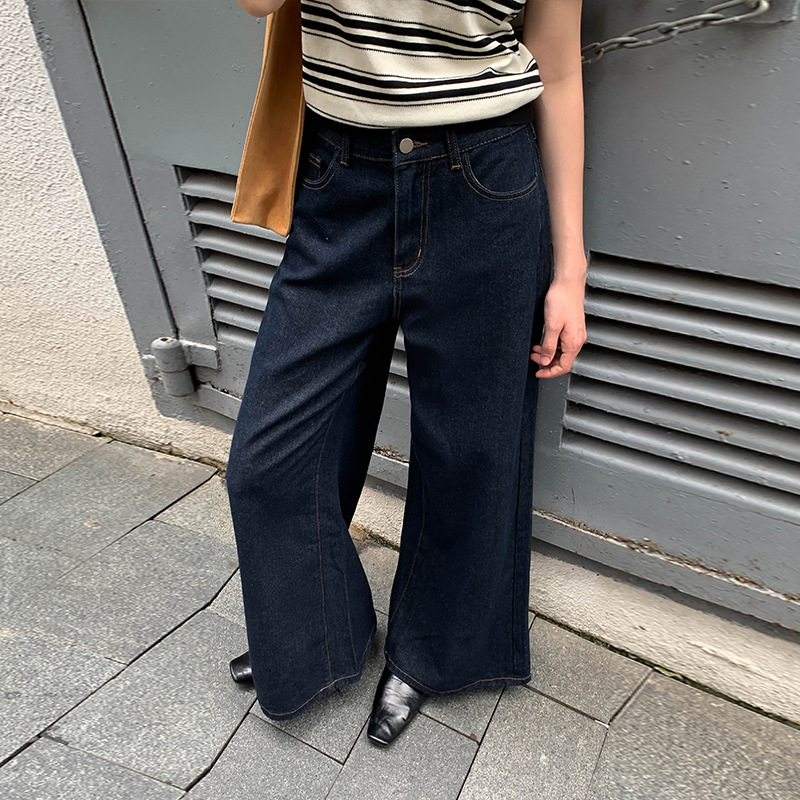 MOXI十三行女装2025秋季新款直筒裤女高腰宽松牛仔裤长裤子