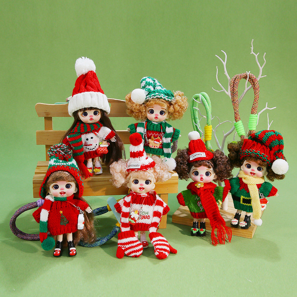 可爱多巴胺搪胶娃娃毛绒挂件手机链钥匙扣汽车挂送男女圣诞节礼物