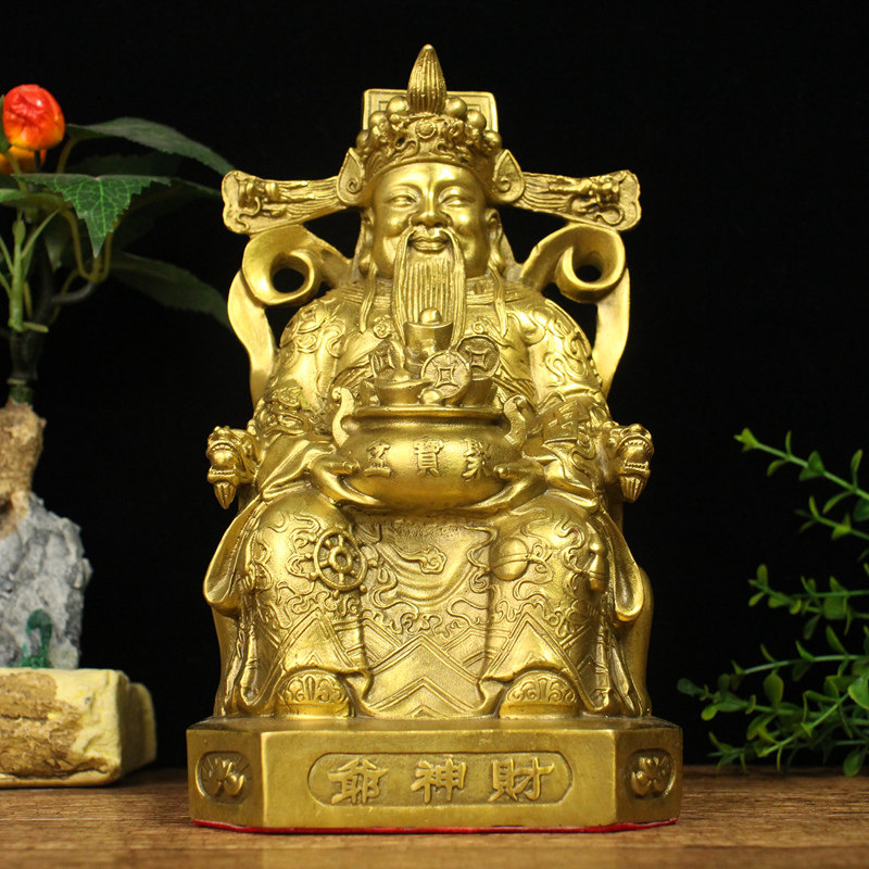 纯铜财神爷佛像摆件文财神铜像家居招财风水摆设乔迁开业礼品包邮