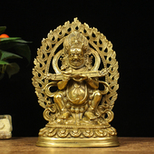 纯铜二臂玛哈嘎拉佛像密宗藏传大黑天财神护法像家居供奉佛像摆件