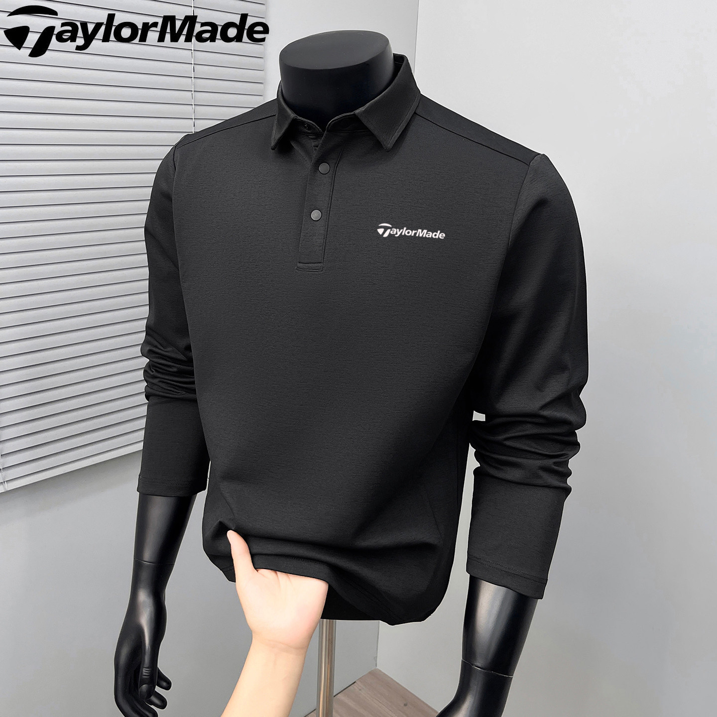 Taylormade泰勒梅正品春秋长袖POLO衫男休闲运动T恤高端弹力上衣