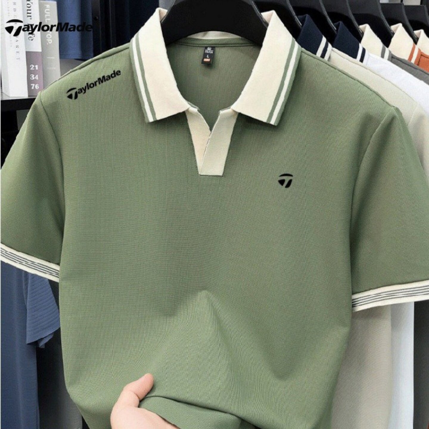 TaylorMade泰勒梅高尔夫男士翻领短袖POLO衫撞色休闲高端短袖T恤图片