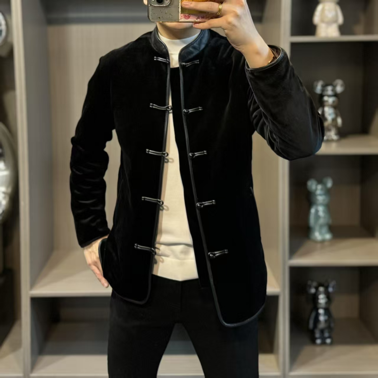 男士冬季新款高端盘扣夹克