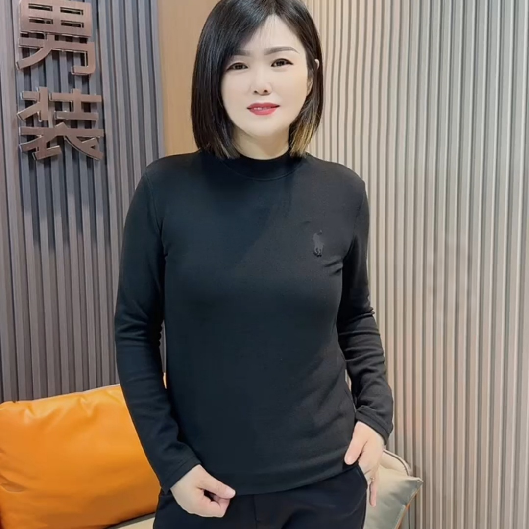 男士冬季新款圆领加绒长袖T恤