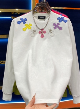 2025秋冬新款男士潮牌圆领卫衣长袖休闲百搭时尚高级感打底99703