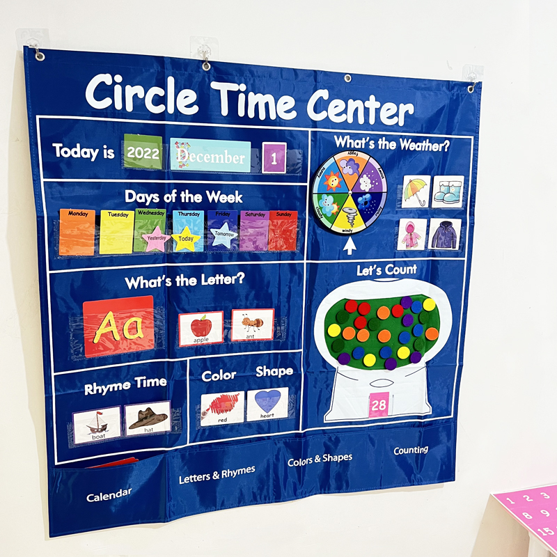 字母数字日历天气认知挂袋